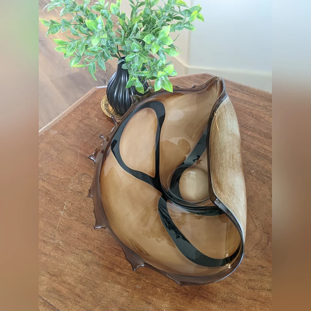 Murano Shell Style Hand Blown Glass Art Piece